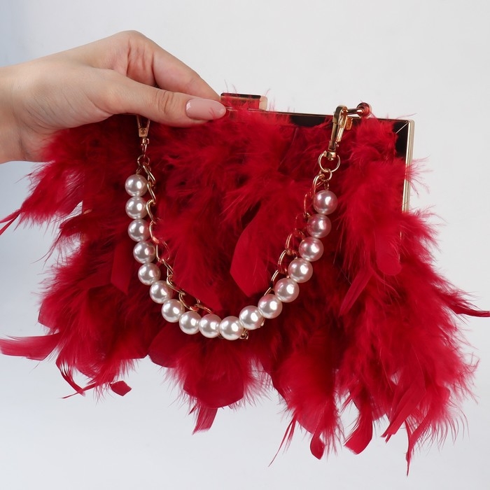 Цепочка для сумки, с жемчугом, d = 14 мм, 2,3 &times; 16 &times; 11,5 мм, 30 см, цвет золотой