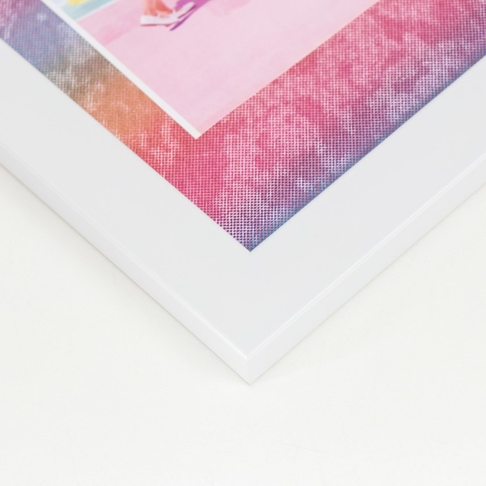 Фоторамка пластик, текстиль на 2 фото "Закат" с прищепками, белый 27,7х23 см