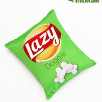 Игрушка текстильная для собак "Lazy", 14 х 17 см, зеленая