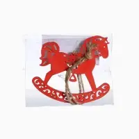 Ёлочное украшение "Лошадка" резная 9х8 см, Красный