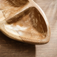 Менажница "Лодочка"  дерево Джати, 30х13х5 см, цв. коричневый