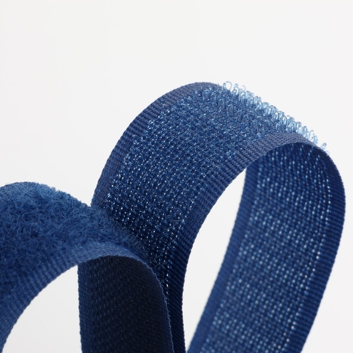 Липучка, 20 мм &times; 25 &plusmn; 1 м, цвет тёмно-синий