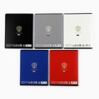 Тетрадь в клетку, 48 листов А5 на скрепке внутренний блок №1 МИКС &laquo;Патриотизм&raquo; тиснение, твин лак, уф лак