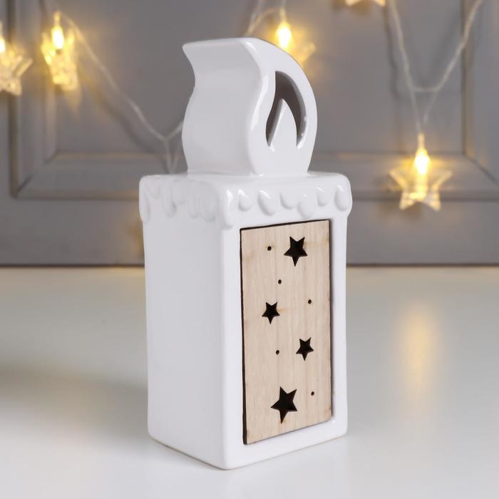 Сувенир керамика, дерево световой Сувенир керамика, дерево световой "Свеча" 17,6х6х7,6 см