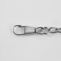 Цепочка для сумки, с карабинами, железная, 5 &times; 7 мм, 120 см, цвет серебряный