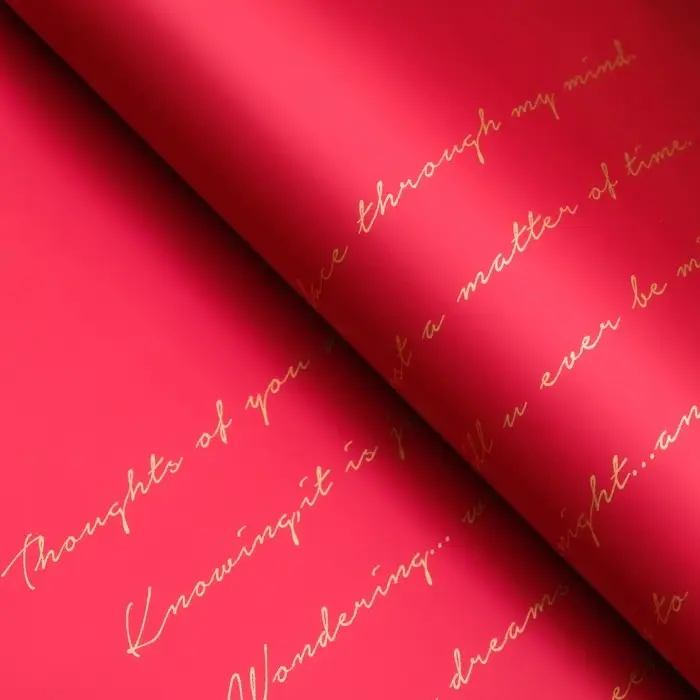 Пленка в листах, 58&times;58 см, &laquo;Мысли о тебе...&raquo;, винный, 65 мкм