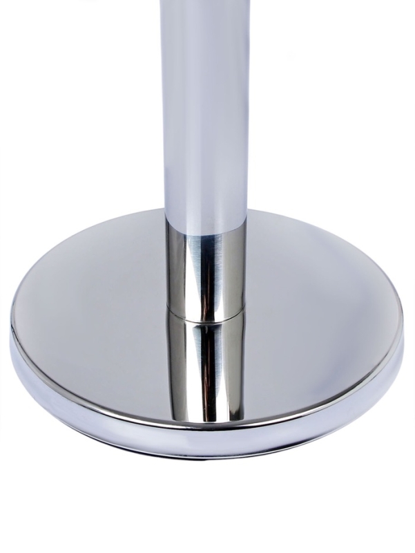 Стойка ограждения сер с вытяжной лентой-470см КРАСНАЯ,высота-90см,d- 8см,напольный d-35см