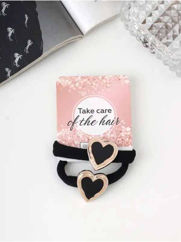 Резинки для волос &laquo;Джуди&raquo;, набор 2 шт., 3.5 см, чёрные