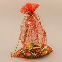 Мешочек подарочный органза Happy new year, 20 х 30 см +/- 1.5 см