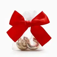 Мешочек подарочный &laquo;Бант органза&raquo;, 7&times;9 см, бело-красный