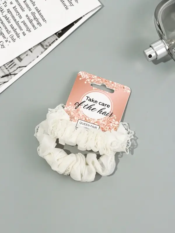 Резинка для волос "Каприс" (набор 2 шт) 7 см, молочный