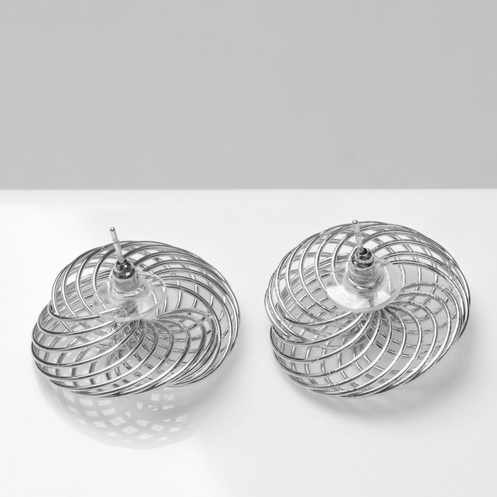 Серьги металл &laquo;Богема&raquo; переплетение колец, цвет серебро