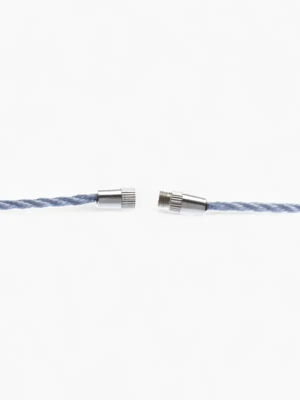 Шнурок гайтан 60 см d=2 мм, цвет серебряный, винтовой замок серебро