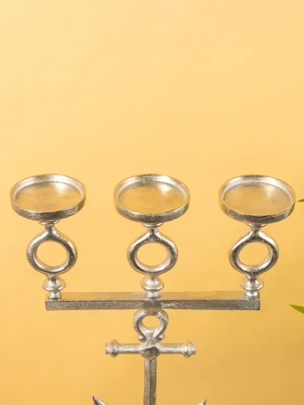 Подсвечник на 3 свечи "Морской" алюминий 36х17х93 см