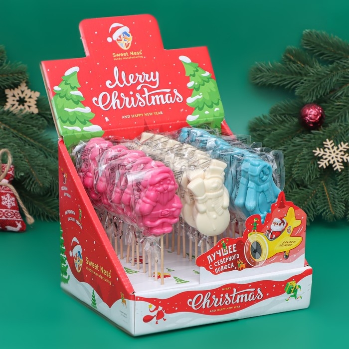 Новый год. Карамель леденцовая фигурная Sweet Ness "Новогодние персонажи", 30 г