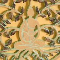 Панно " Медитация" МДФ, 40х40х1 см, цв. бежево-бирюзовый