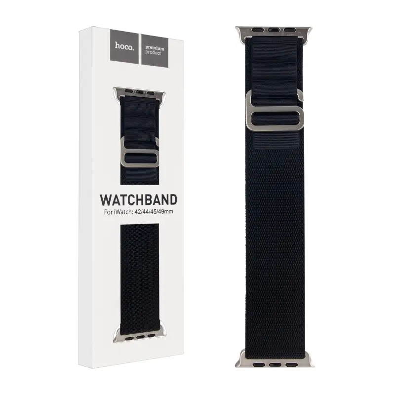 Ремешок для Apl watch 42/44/45mm Watchband WA13 Or. series alpine loop nylon strap black HOCO