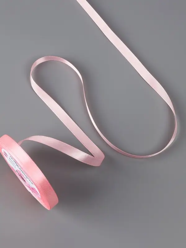 Лента атласная, 10 мм, 23&plusmn;1 м, розовая №04