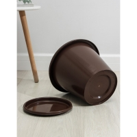 Горшок для цветов с поддоном &laquo;Эконом&raquo;, 10 л, пластиковый, цвет коричневый