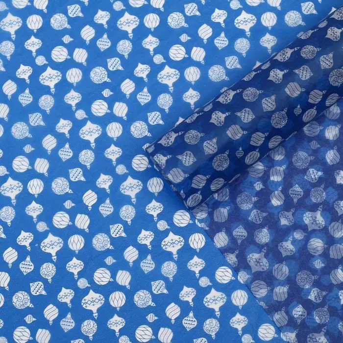 Упаковочная бумага на новый год тишью &laquo;Новогодние игрушки&raquo;, 50 х 70 см