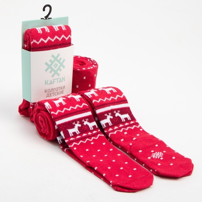 Колготки детские KAFTAN Колготки детские KAFTAN "New Year" 92-98 см, красный