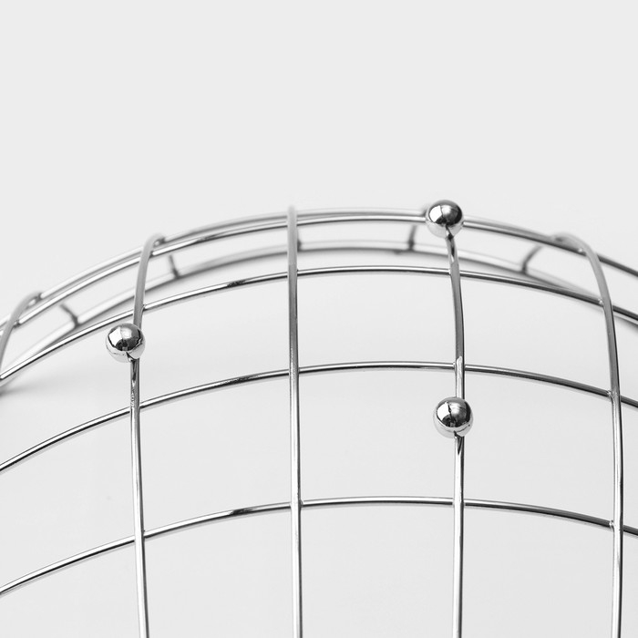 Фруктовница Доляна &laquo;Решето&raquo;, 23,5&times;23,5&times;10,5 см, цвет серебряный