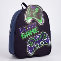 Рюкзак школьный текстильный &laquo;Джойстик&raquo;, с нашивками, 27х23&times;10 см