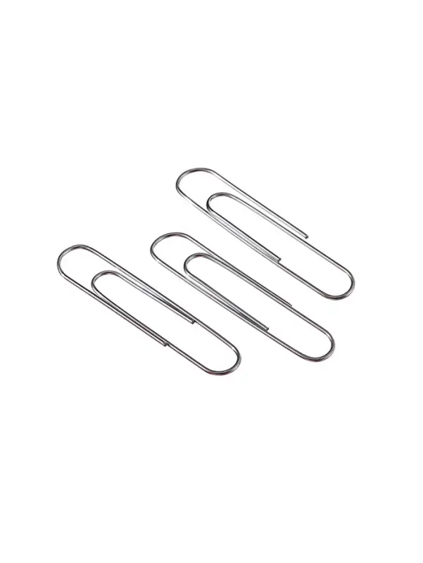 Скрепки 50мм никелированные в картонной коробке 50 штук