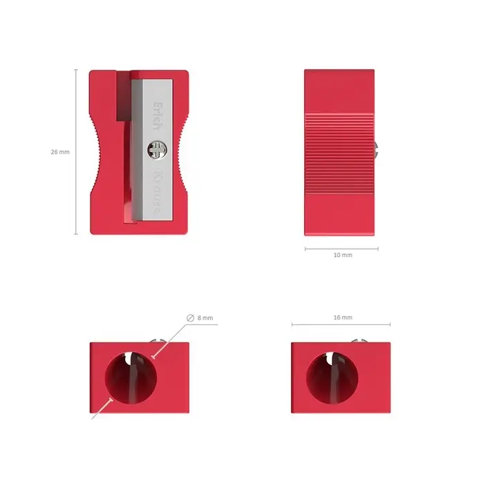 Точилка ErichKrause Unity, 1 отверстие диаметром 8 мм, МИКС