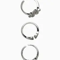 Кольцо детское набор 3шт. "Выбражулька" стиль, смайл, цвет серебро