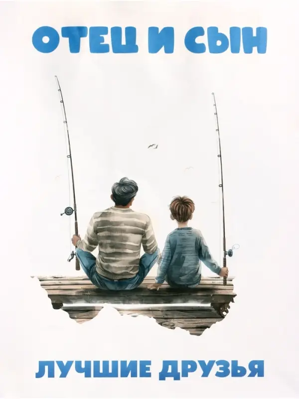 Пакет подарочный крафт &laquo;Отец и сын&raquo;, 21&times;11&times;27 см