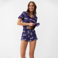 Пижама женская (рубашка и шорты) KAFTAN Zebra размер 44-46, цвет синий Пижама женская (рубашка и шорты) KAFTAN Zebra размер 44-46, цвет синий