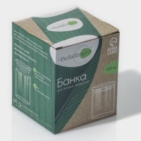 Банка стеклянная для сыпучих продуктов с бамбуковой крышкой BellaTenero &laquo;Эко&raquo;, 450 мл, 8,5&times;10,5 см