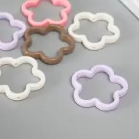 Бусина для творчества пластик "Цветок" МИКС 4,2х4,2х0,6 см