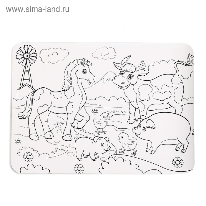 Пазл в рамке &laquo;На ферме&raquo;, 34 детали + раскраска