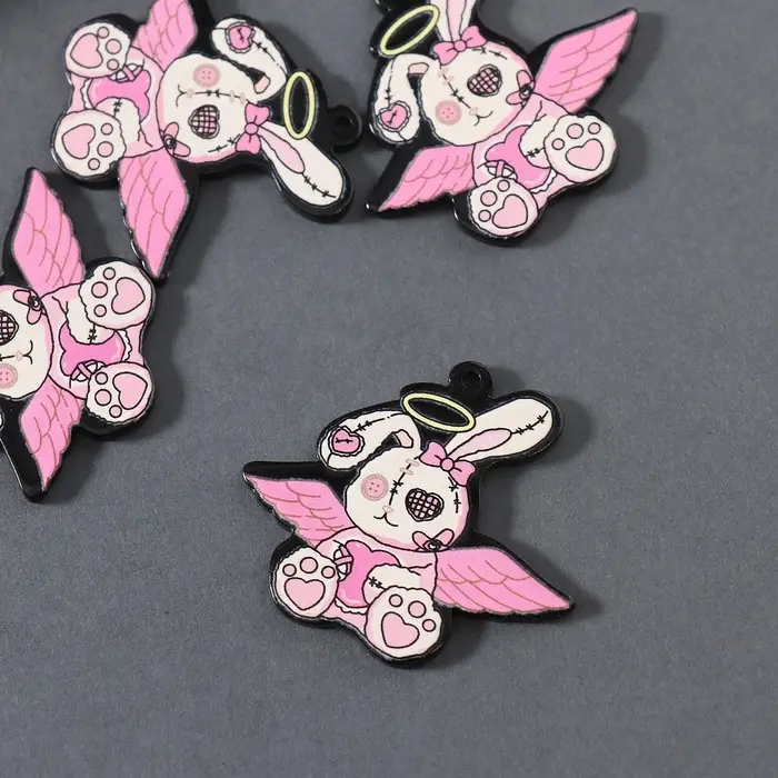 Декор для творчества акрил двусторонний "Зомби-зайка" 3,6х4,2х0,2 см