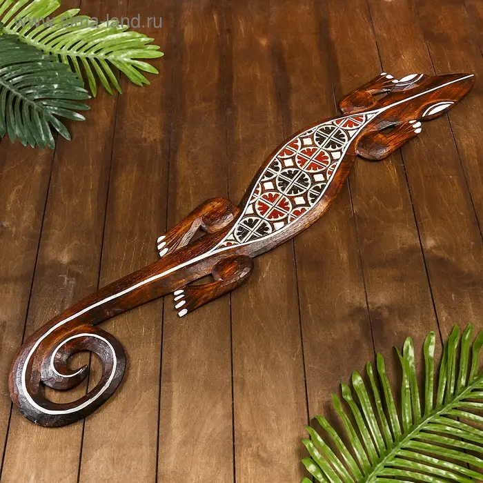 Панно &laquo;Геккон&raquo;, 100&times;17&times;1 см, дерево