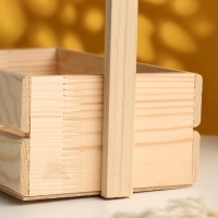 Кашпо деревянное двуреечное с ручкой 27х14х24,5см натуральные Кашпо деревянное двуреечное с ручкой 27х14х24,5см натуральные