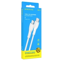Кабель Borofone BX51, Type-C - Lightning, 2.4 А, 1 м, PVC оплётка, белый Кабель Borofone BX51, Type-C - Lightning, 2.4 А, 1 м, PVC оплётка, белый