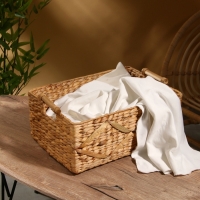 Корзина плетеная 45x30x20 см, водный гиацинт