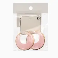 Серьги-кольца акрил "Тренд", цвет розовый в золоте