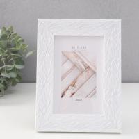 Фоторамка пластик "МИРАМ" 10х15 см, белый, волнистый