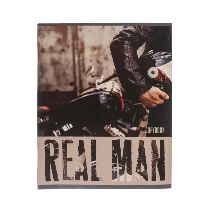 Тетрадь 48 листов в клетку, Calligrata, Real Man, обложка мелованный картон, МИКС