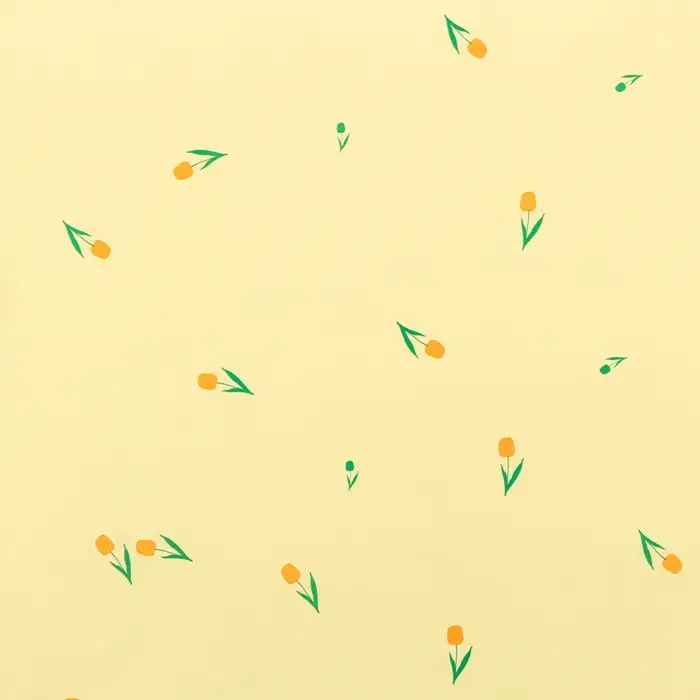 Бумага упаковочная тишью, &laquo;Цветы&raquo;, желтый, 50 см &times; 70 см 17 грамм