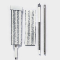 Швабра с отжимом, противоударная, со сгоном, стальная ручка, 2 проф. насадки 36х11х130 см