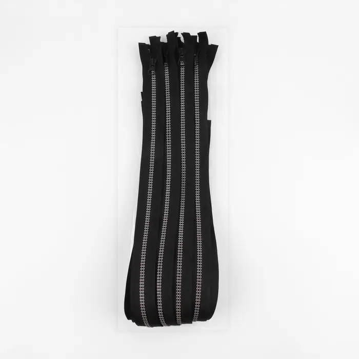 Молния &laquo;Трактор&raquo;, №5, разъёмная, замок автомат, 60 см, чёрная, белая