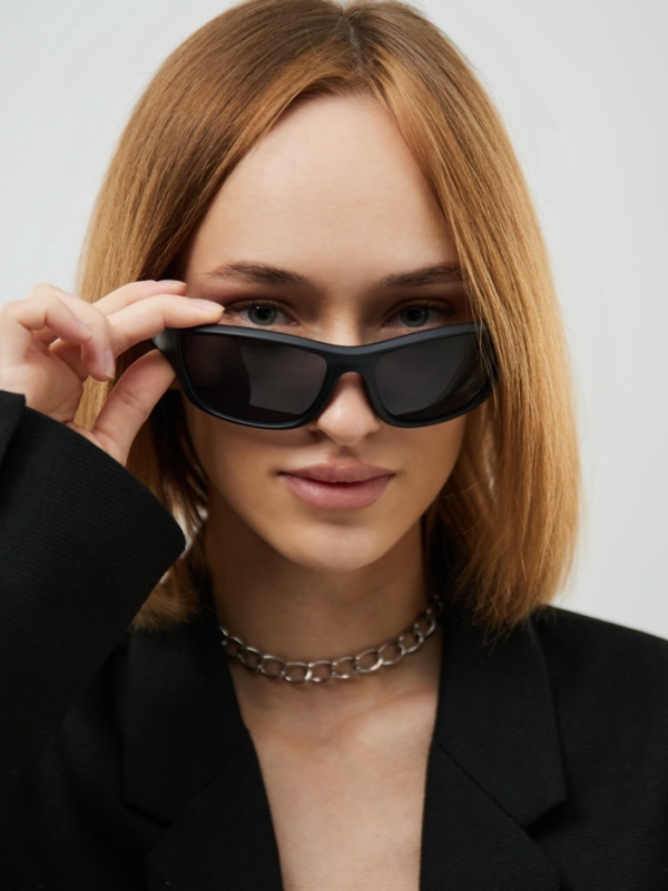 Очки солнцезащитные спортивные, uv 400, ширина 14.1 см, дужка 14.3 см, высота 5.3 см, желтые   10807