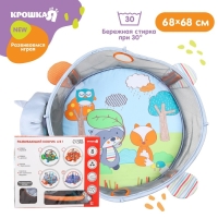 Развивающий коврик 3 в 1 &laquo;Енот&raquo;, 68х68 см, 30 цветных шариков, 5 игрушек, Крошка Я