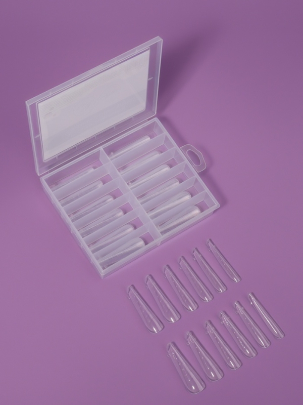 Верхние формы для наращивания в контейнере, 120 шт, 12 размеров, цвет прозрачные