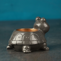 Подсвечник "Черепаха" серый, 8см